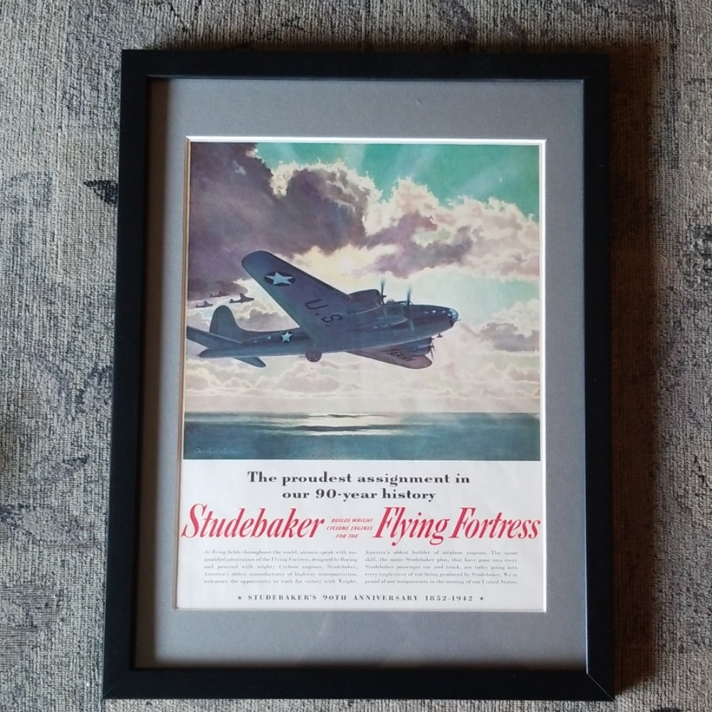 Vintage Studebaker Anniversary ad framed!